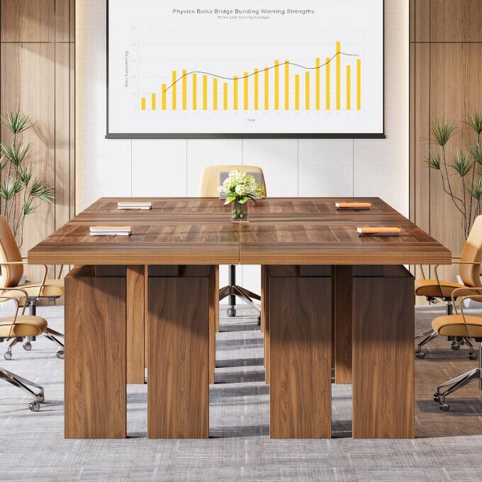 5FT Wooden Meeting Table, Mid-Century Modern Conference Table