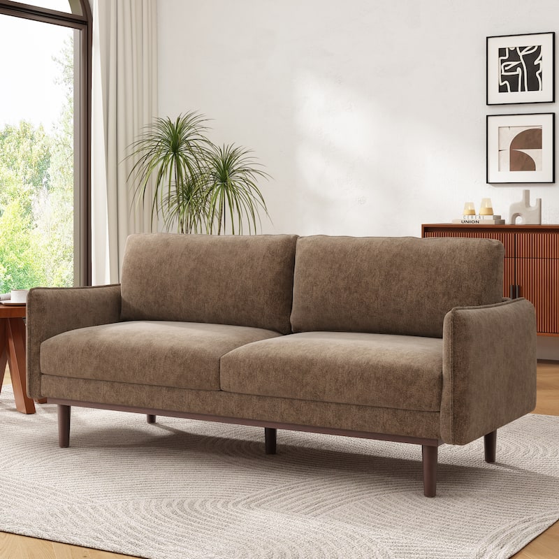 Christopher Knight Home - Lovina Modern Upholstered Loveseat Sofa with Spacious Seating and High-Density Cushioning. - Brown.