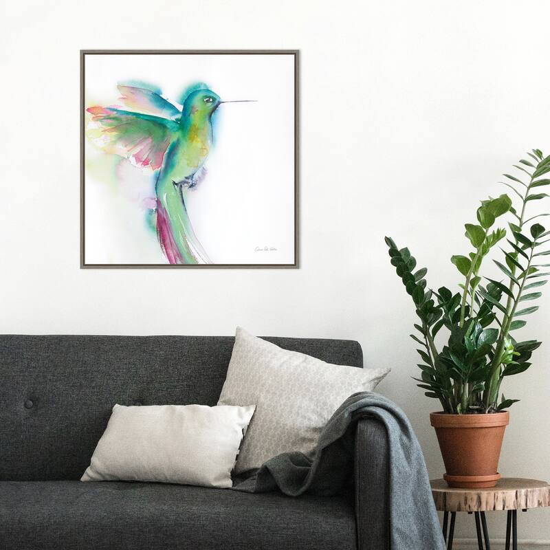 Hummingbirds II by Aimee Del Valle (22 x 22 in.), Framed Canvas Wall ...