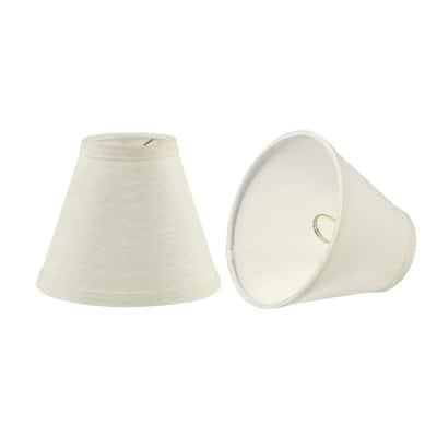 Aspen Creative Small Hardback Empire Shape Chandelier Clip-On Lamp Shade Set (2 Pack), Off White, 6" bottom width (3" x 6" x 5")
