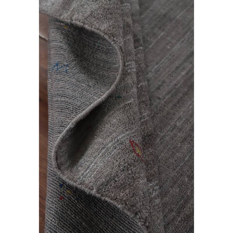 Hand Knotted Oriental 100% Wool Carpet Tribal Tribal Greys & Charcoal Gabbeh Area Rug - 9' 11'' X 8' 2''