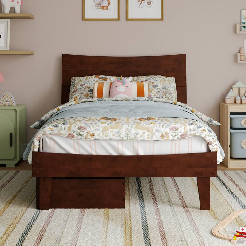 Phoenix Wood Platform Bed with Storage Drawers