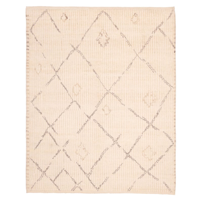ECARPETGALLERY Hand-knotted Looma Cream Wool Rug - 8'0 x 9'11