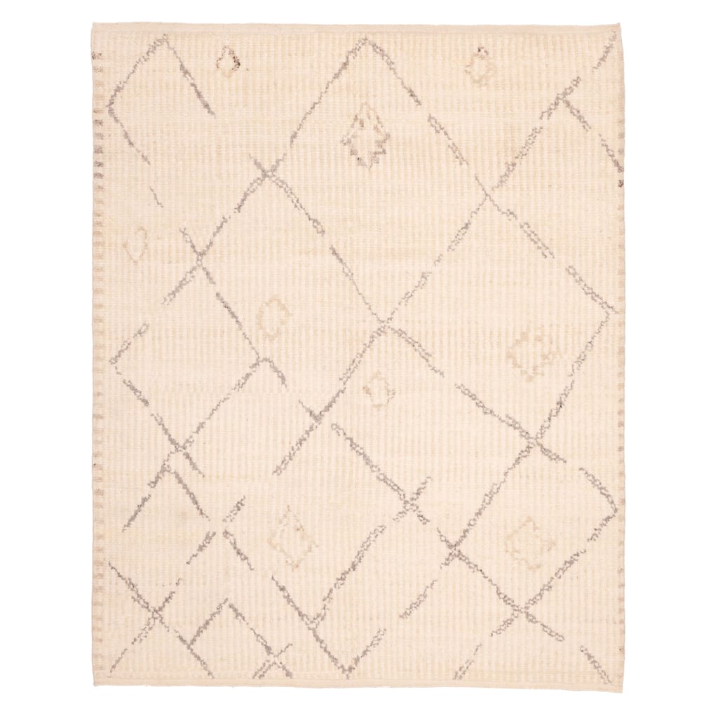 ECARPETGALLERY Hand-knotted Looma Cream Wool Rug - 8'0 x 9'11