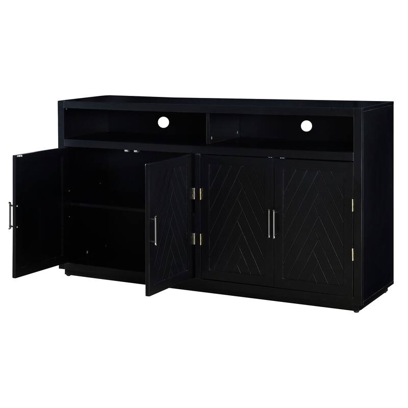Sideboard with Open Storage and Adjustable Shelves