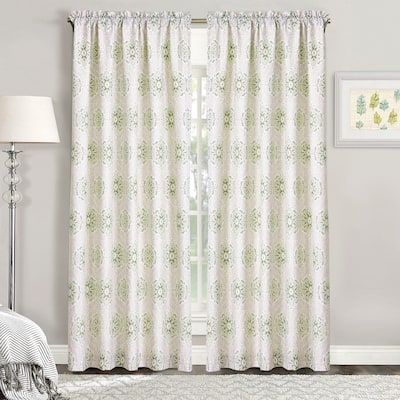 Serenta 2 Piece Printed Bloom Medallion Curtain Set, 60" x 84" - 60" x 84"