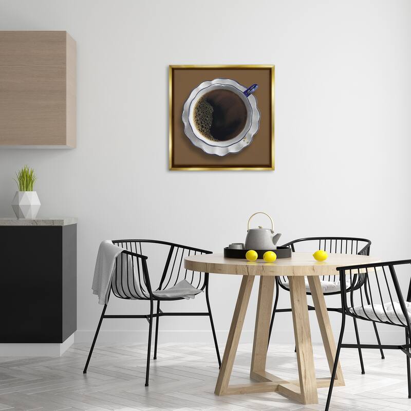Stupell Aerial View Coffee Cup Framed Floater Canvas Wall Art Design By Matthew Piotrowicz