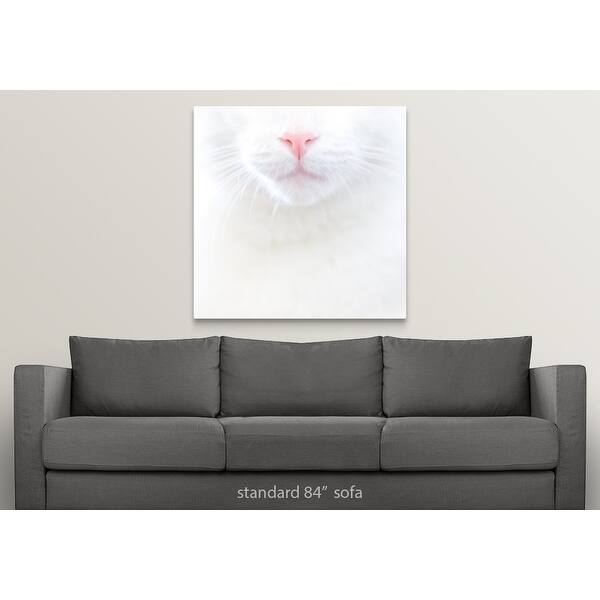 Shop White Kitty Cat With Pink Nose Us Canvas Wall Art Overstock 16471108