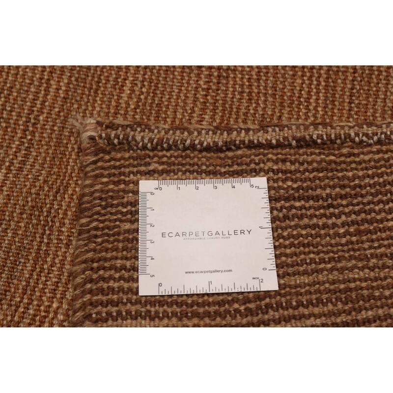 ECARPETGALLERY Flat-Weave Ankara FW Brown Wool Kilim - 9'6 x 12'6