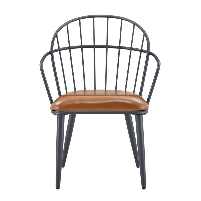 Indoor Upholstered Dining Chair With Metal Legs (Set of 2)