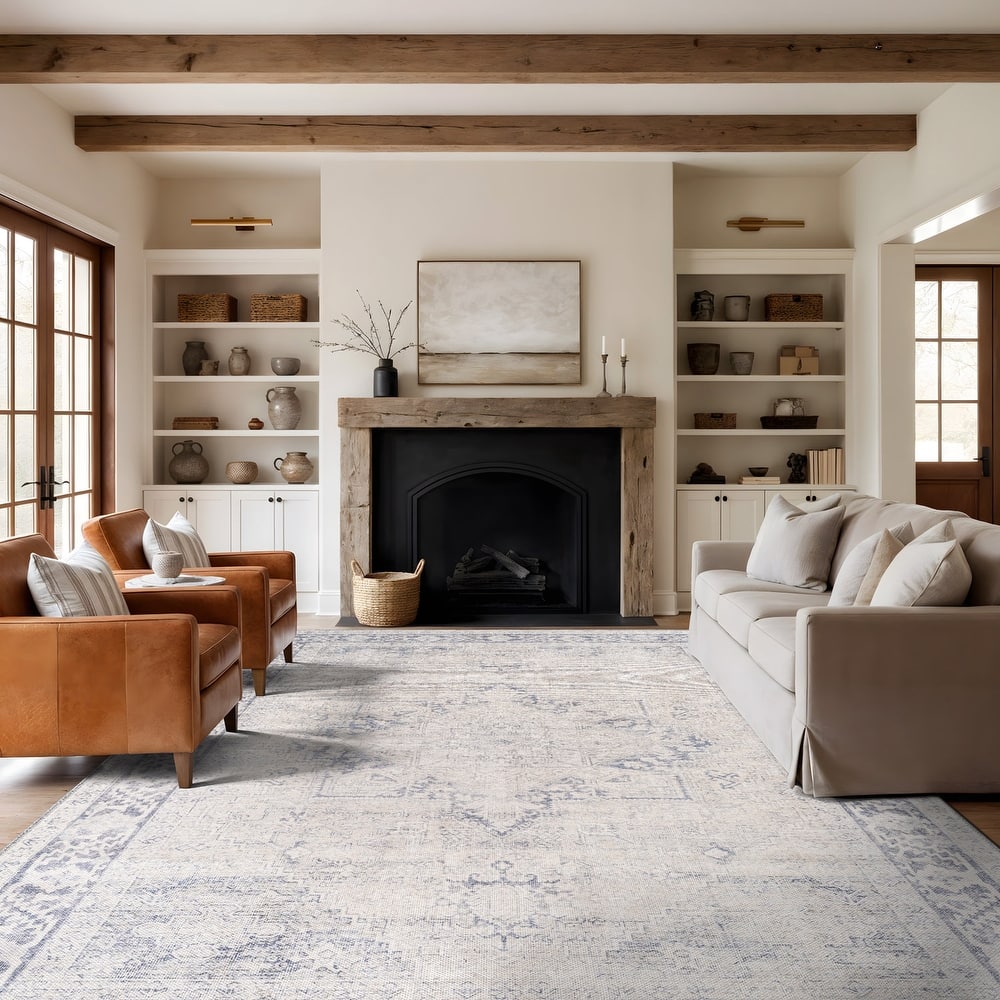 World Rug Gallery Oriental Washable Flat Pile Non-Slip Area Rug