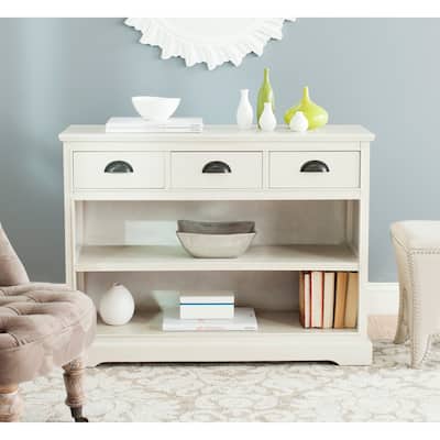 SAFAVIEH Prudence White Storage Bookshelf Unit - 39.4" x 13.8" x 29.9"