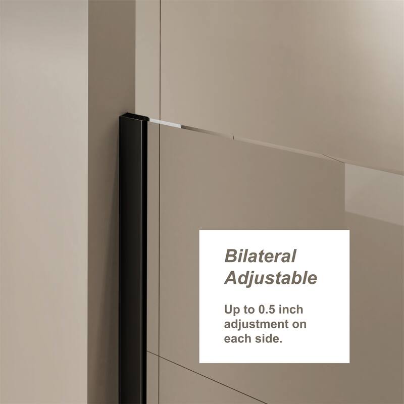 Glass Shower Sliding Door with 1/4" Thick Glass Panel and Metal Handle
