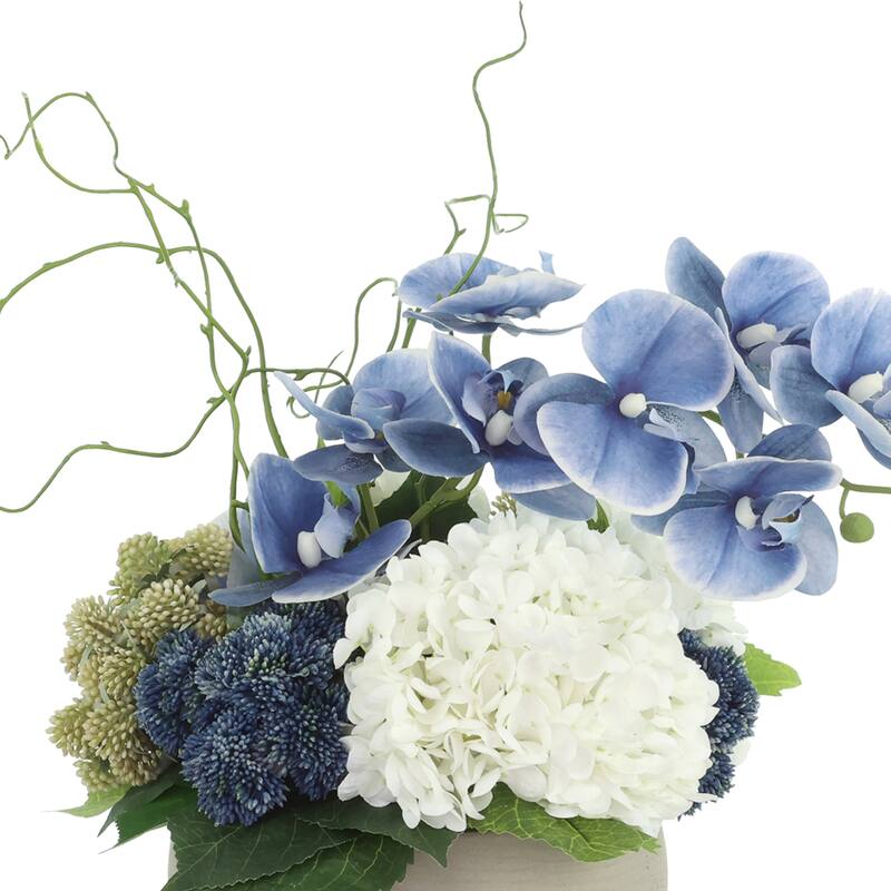 Modern Centerpiece with Orchids and Hydrangeas - 15