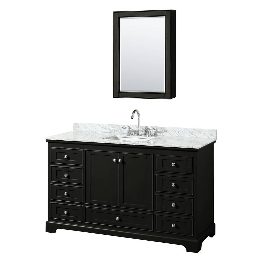 Wyndham Collection Deborah 60" Free Standing Single Vanity Set with