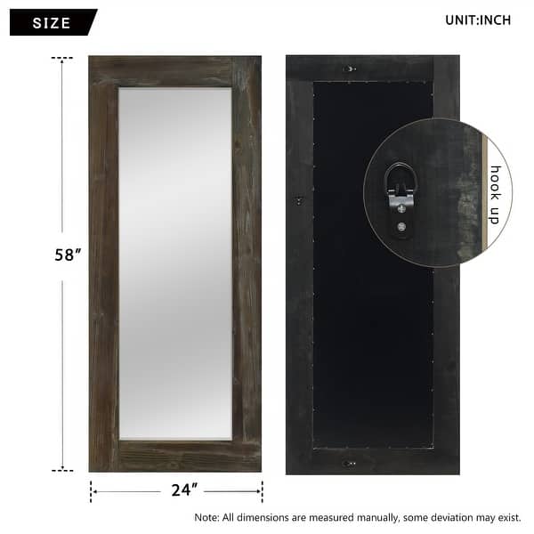 Rustic Wood Freestanding Full-length Floor Mirror