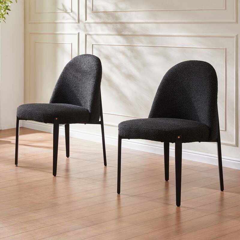 Morden Fort Upholstered Side Chair in White and Black (Set of 4)