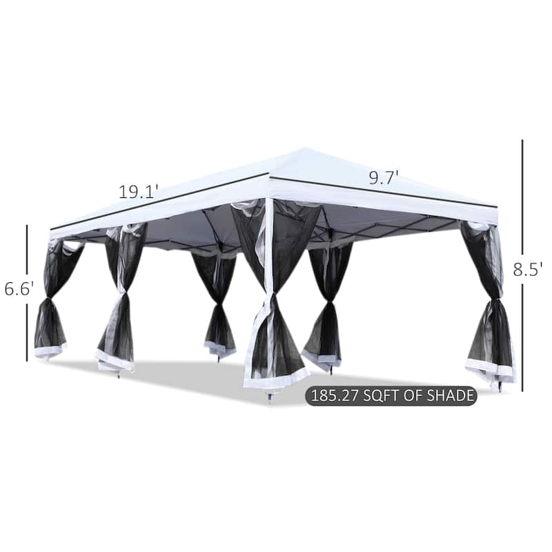 Outsunny Pop Up Party Tent Gazebo Wedding Canopy