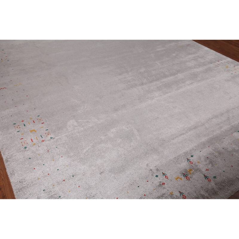 Tribal Gabbeh Indian Area Rug Silk Carpet - 9'0" X 11'7"
