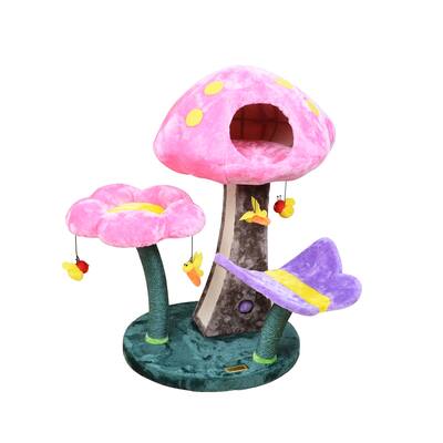 Catry Wonderland 31.1 Cat Tree with Mushroom Condo, Perch, Scratch Posts, and Toy