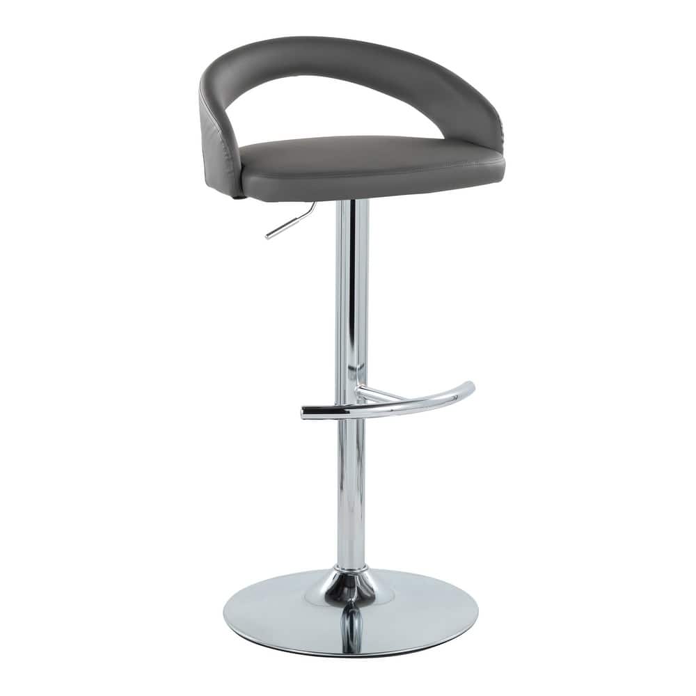 Grotto Upholstered Adjustable Barstool with Chrome Base