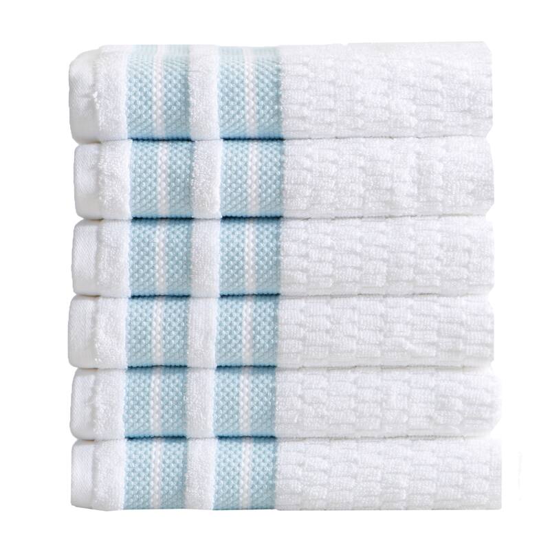 Luxurious Cotton Textured & Detailed Stripes Towel Set