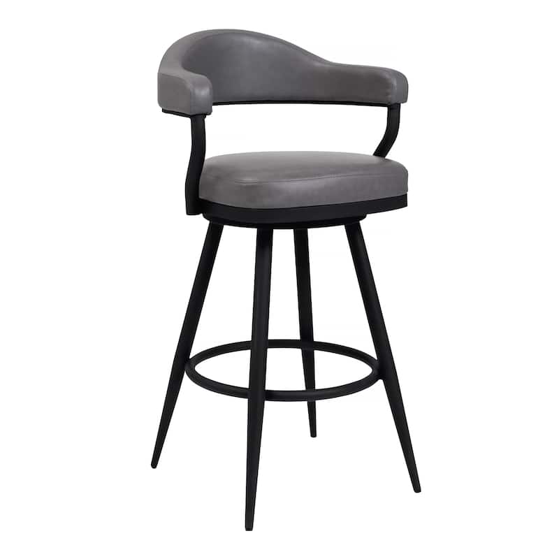 Justin Faux Leather Upholstered Bar or Counter Height Swivel Stool