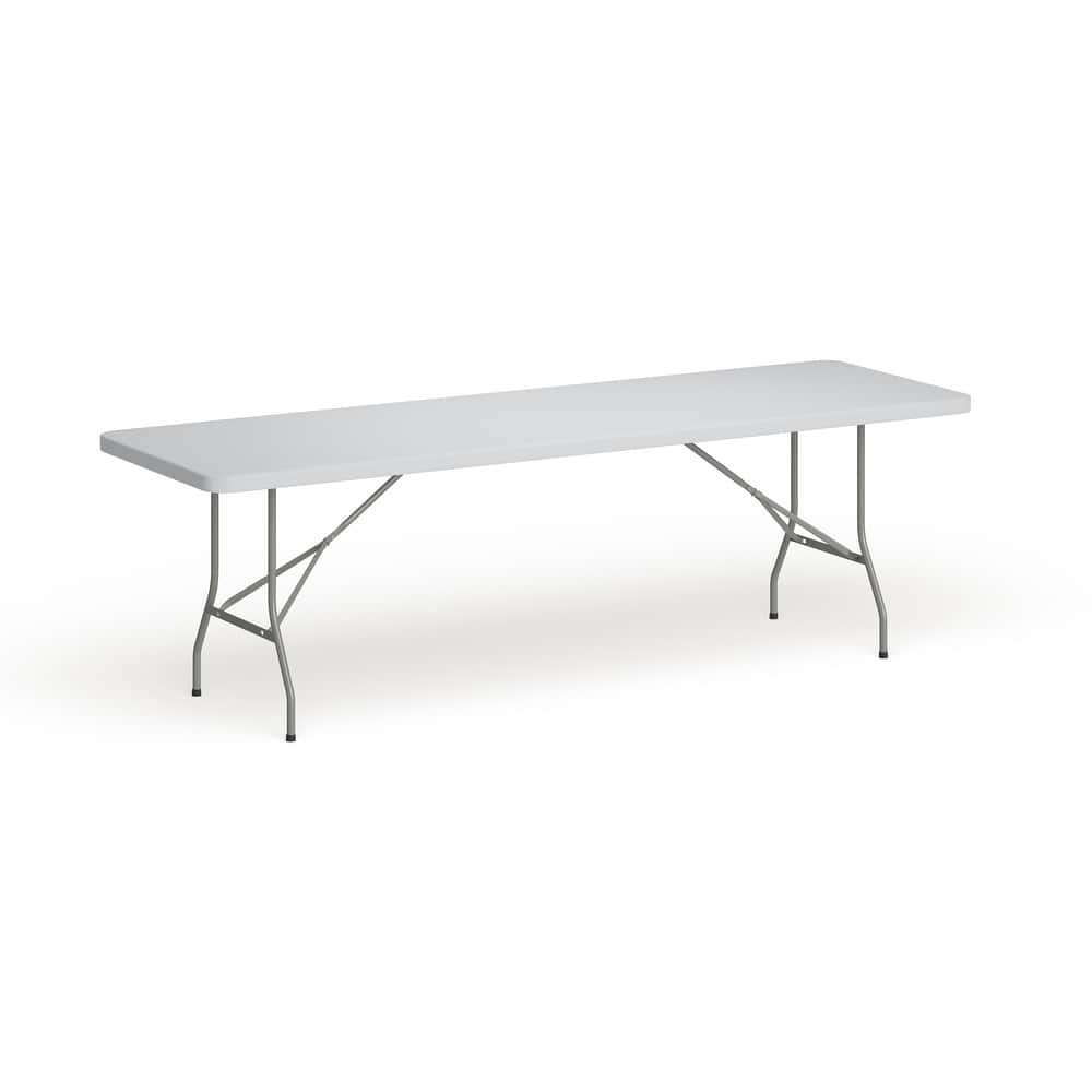 30"W x 96"L Plastic Folding Table with Granite White Surface