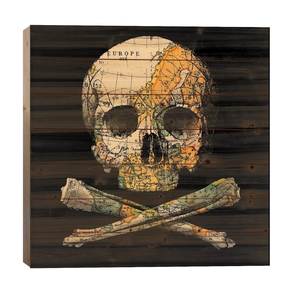 Treasure Map Print On Wood by Tobias Fonseca - Multi-Color