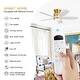 preview thumbnail 7 of 75, Sofucor 42/52 Inch Low Profile Flush Mount Ceiling Fan with Light,Remote Control,Solid wood/ABS Blades,Reversible Quiet DC Motor
