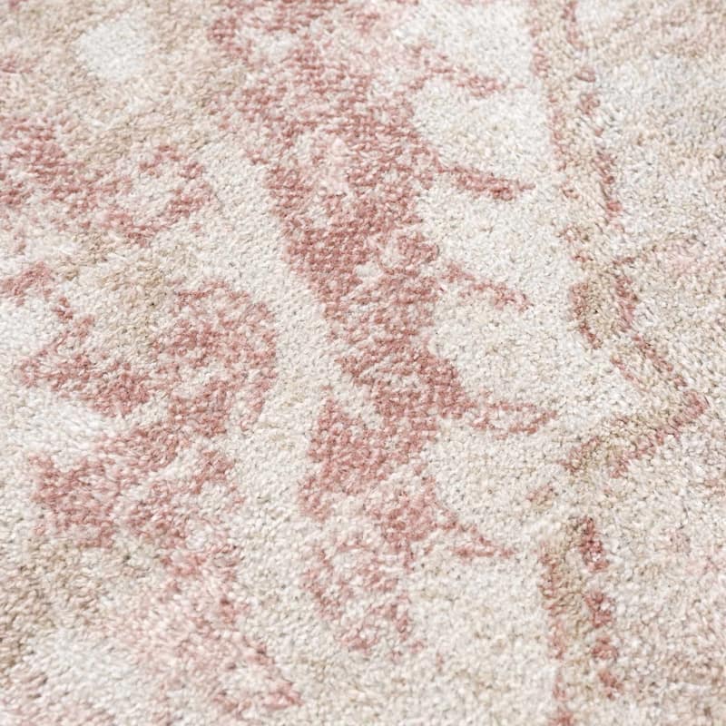 Hauteloom Leonora Hallway, Kitchen Runner Rug - Pale Pink, Plum, Peach - 2'7" x 10'