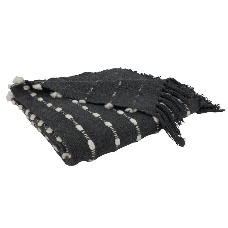 Throw Blanket With Striped Design