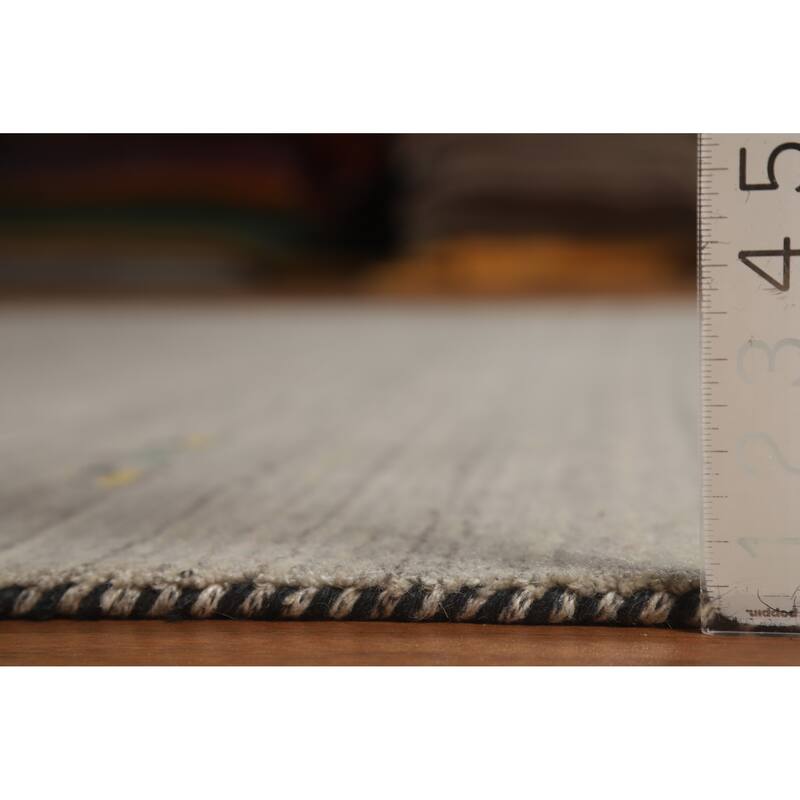 Hand Knotted Oriental 100% Wool Carpet Tribal Tribal Greys & Charcoal Gabbeh Area Rug - 9' 9'' X 8' 0''