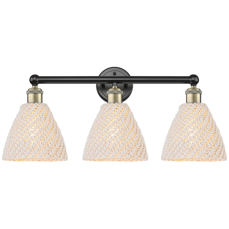 Innovations Lighting Endless Possibilities Edison - Bristol Natural - 3 Light 26" Bath Vanity Light - Black Antique Brass