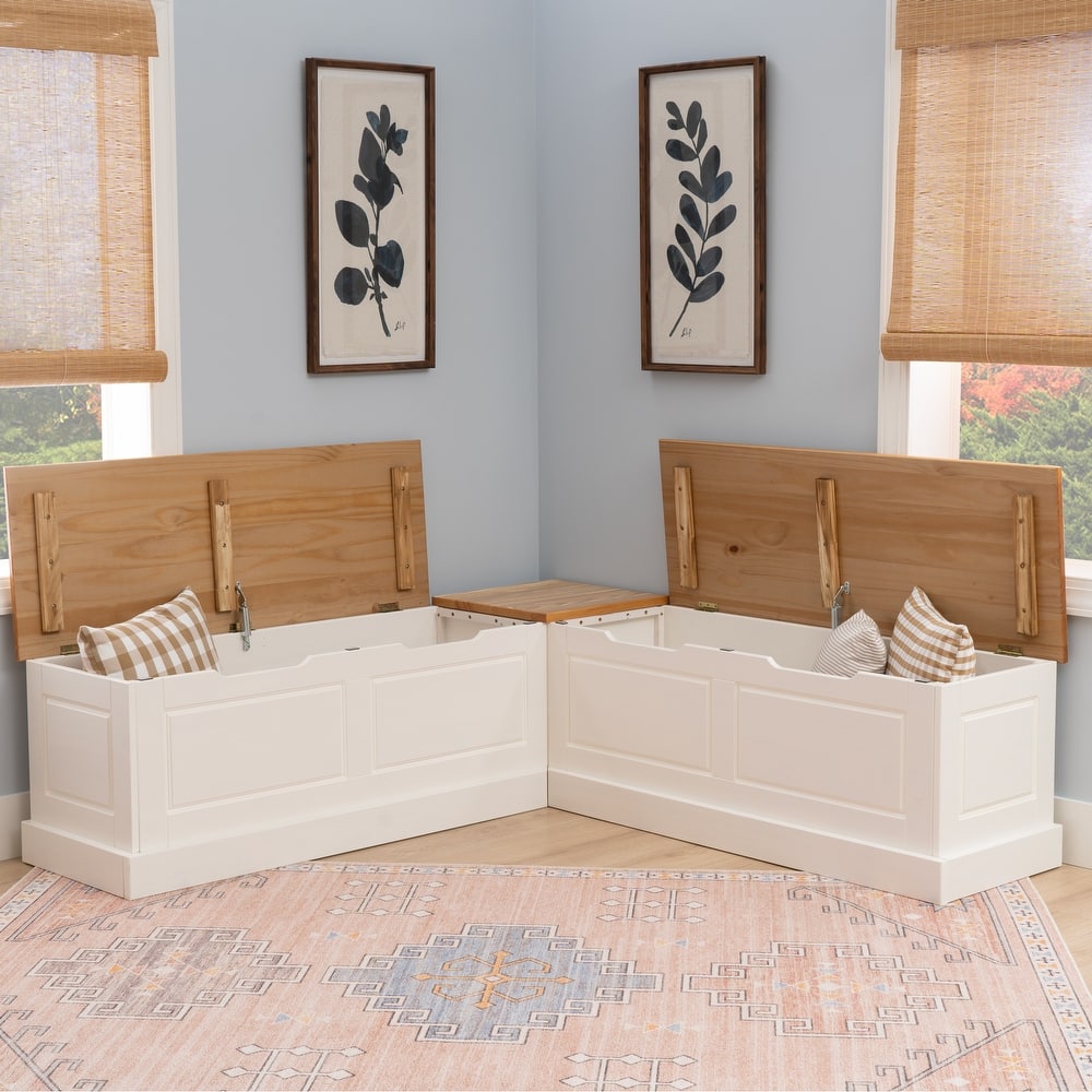 Linon Josie L-shaped Backless Breakfast Nook Bench