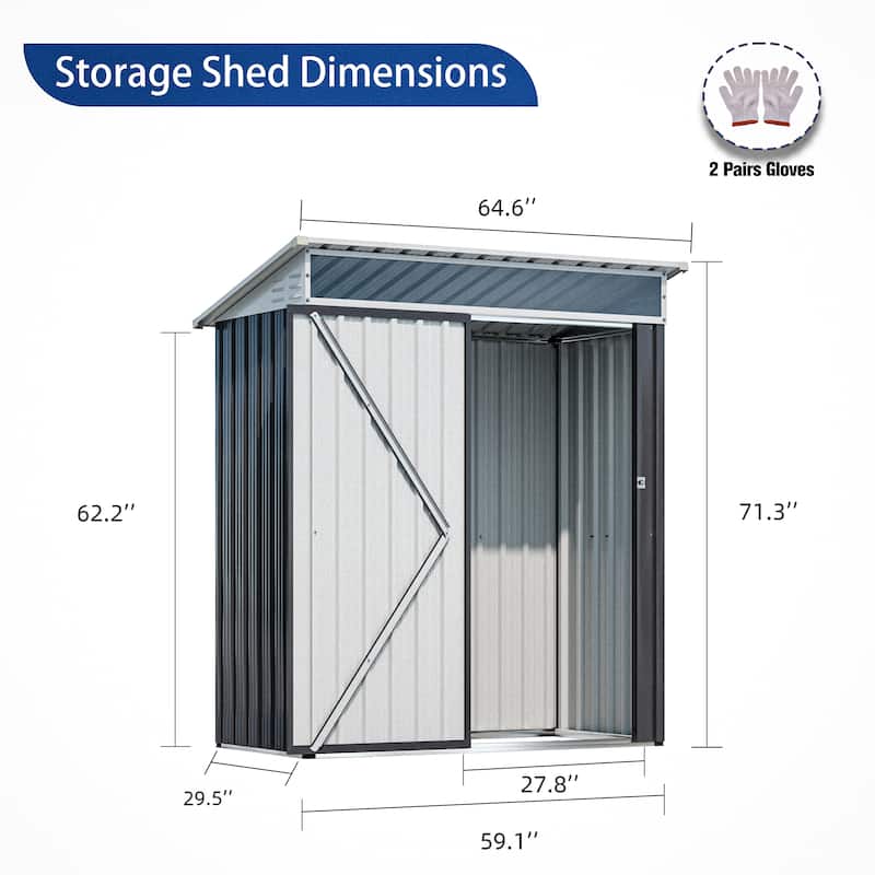 Futzca Outdoor Storage Shed with Ventilation, Multi-Purpose Tool Shed