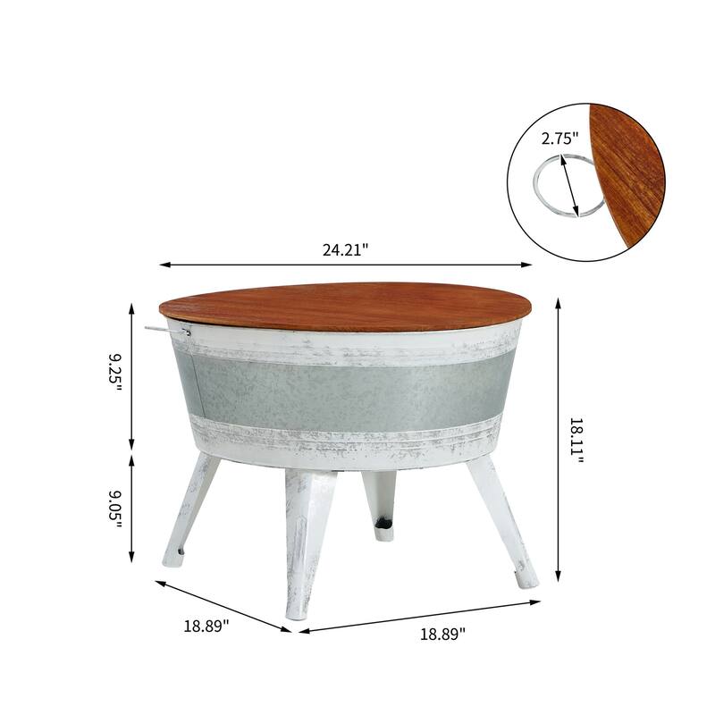 Metal Cocktail Table with Storage Space
