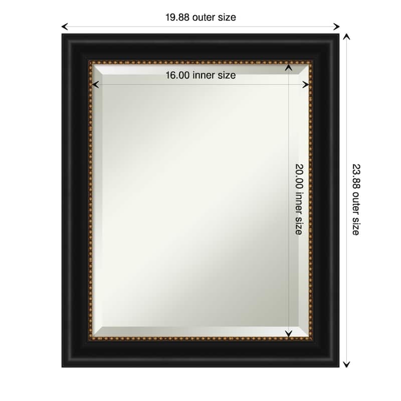 Beveled Wall Mirror - Manhattan Black Frame - Manhattan Black - 20 x 24-inch