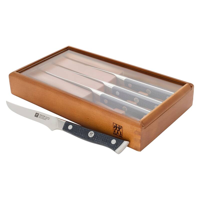 ZWILLING Spectrum 4-pc Steak Knife Set with Wood Presentation Box - Black