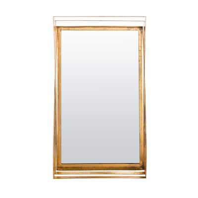 SAFAVIEH Resa 18-inch Gold Vertical Rectangular Mirror - 18" W x 6" L x 32" H
