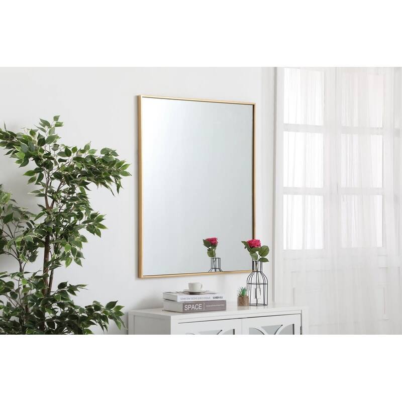 Elegant Lighting Eternity 30" x 36" Rectangular Beveled Metal Framed