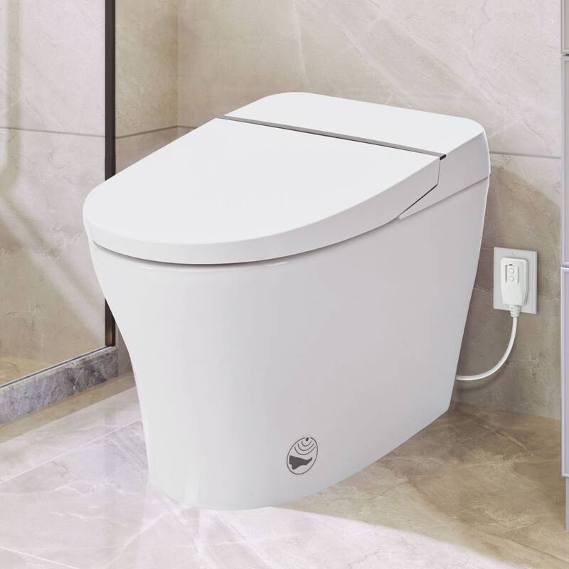 CASAINC 1-Piece 1.28/1 GPF Dual Flush Elongated Toilet in White