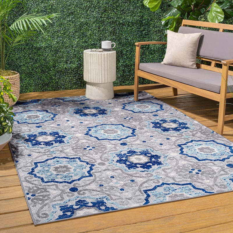 JONATHAN Y Julien Medallion Indoor/Outdoor Area Rug