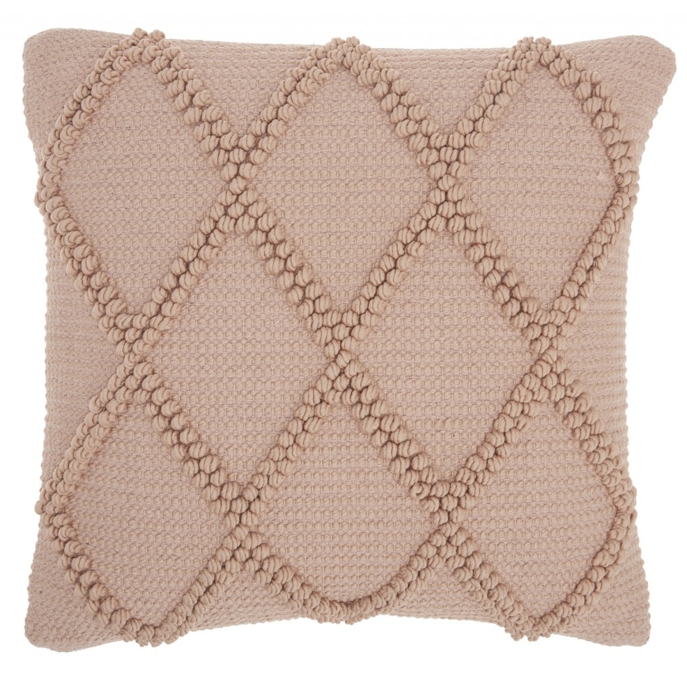 Blush Pink Textured Lattice Throw Pillow Blush Pink Textured Lattice Throw Pillow