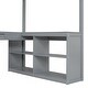 preview thumbnail 16 of 16, Gray Full Size Loft Bed with U-shaped Desk,Solid Wood Bed with Tri-fold Mirror and Shelves