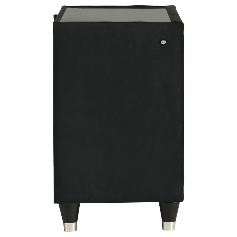 Lorient 2-drawer LED Nightstand with USB Black