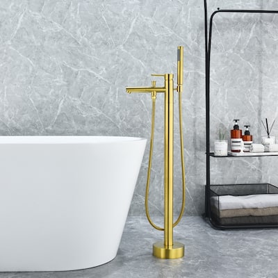 Altair Larod Single Lever Handle Freestanding Floor Mounted Tub Filler with Handshower
