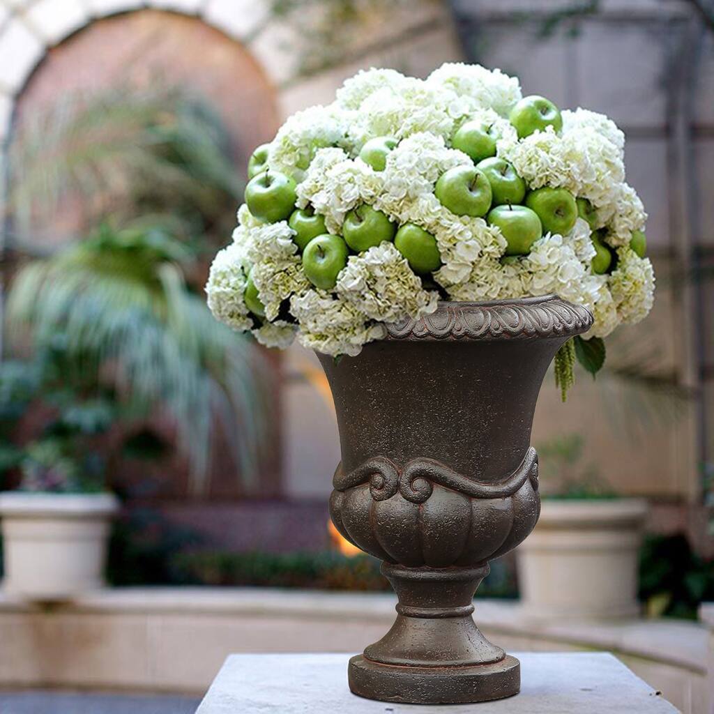 Dark Chocolate Brown MgO Indoor/Outdoor Urn Planter