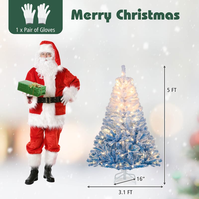 Costway 5/6/7/8 FT Artificial Christmas Tree with 180/250/350/470 Warm - See Details