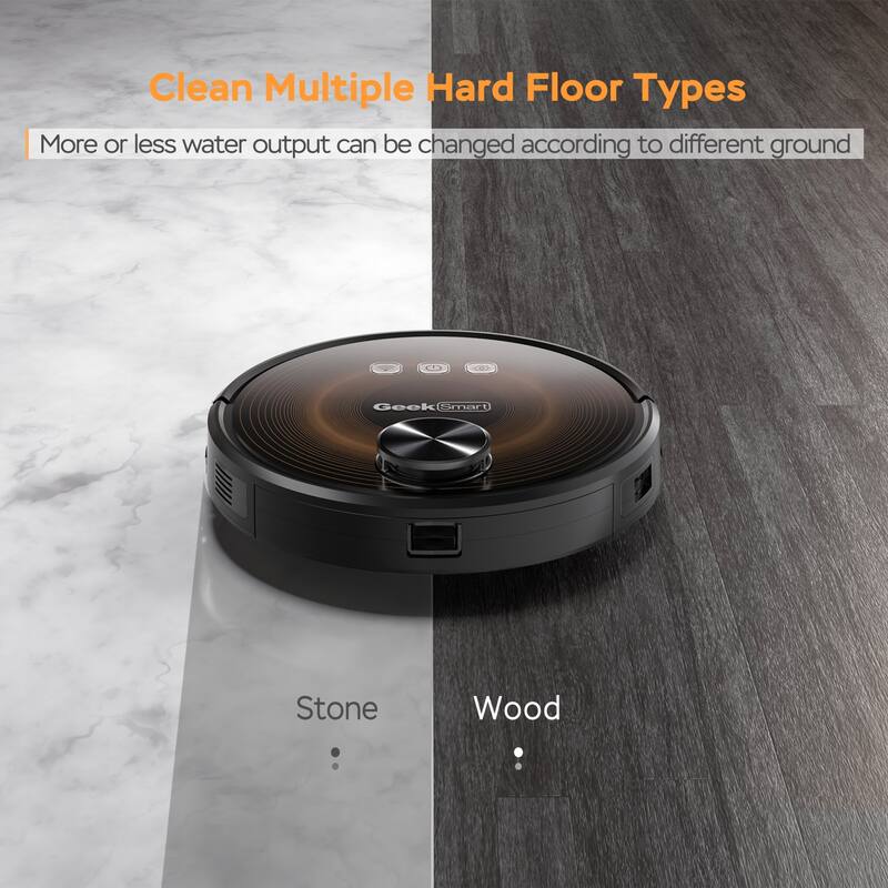 Geek Smart L8 2700 PA Suction Robot Vacuum Cleaner and Mop, LDS Navigation, Wi-Fi Connected APP